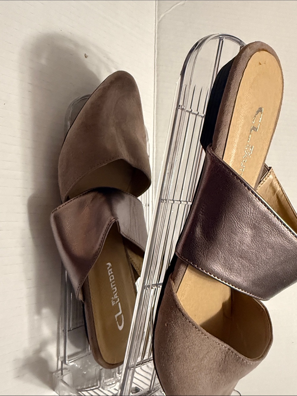 Laundry By Shelli Segal Brown Crossover Mule Slides
